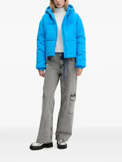 Hugo Boss Hooded Padded Jacket In Blue