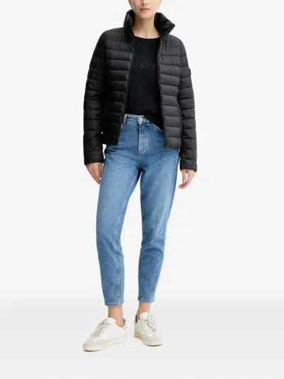 Marc O'polo Quilted Funnel-neck Jacket In Black