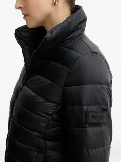 Marc O'polo Quilted Funnel-neck Jacket In Black