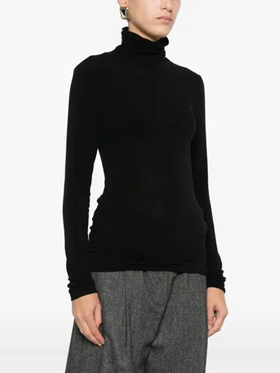 Solotre Roll-neck Sweater In Black