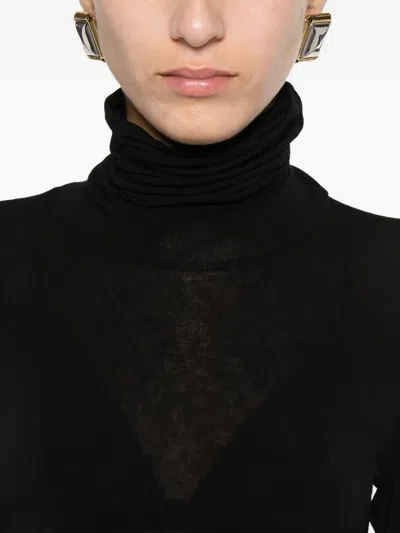 Solotre Roll-neck Sweater In Black