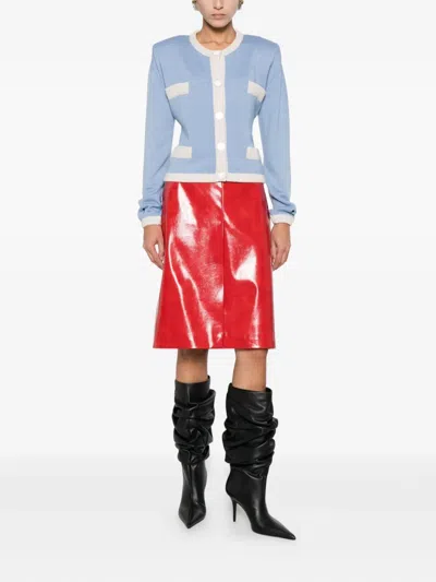 Msgm High-waisted Fitted Skirt In Red