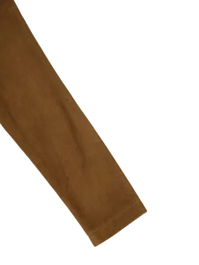 Paula Tiger-flower Embroidered Suede Shirt In Brown