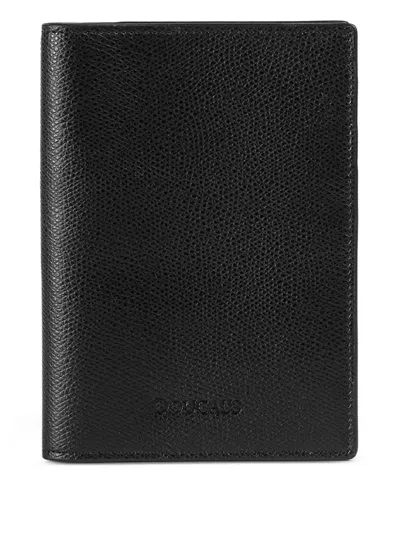 Doucal's Leather Passport Holder In Black