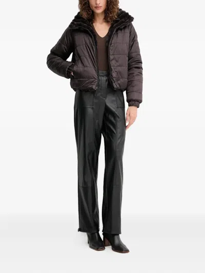 Save The Duck Textured Pufer Jacket In Brown