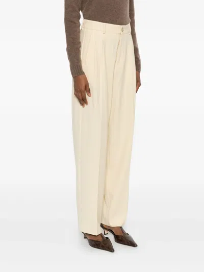 Solotre Pleat-detail Trousers In Yellow