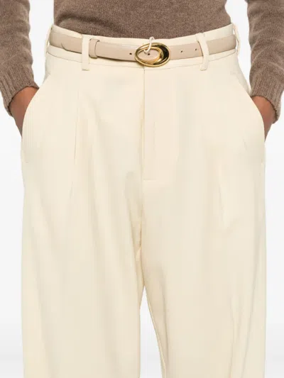 Solotre Pleat-detail Trousers In Yellow