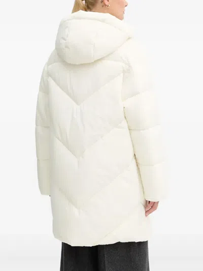 Hugo Boss Hooded Zip Puffer Jacket In White