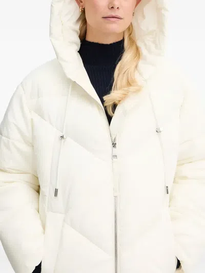 Hugo Boss Hooded Zip Puffer Jacket In White