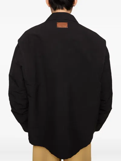 Acne Studios Shearling-collar Bomber Jacket In Black