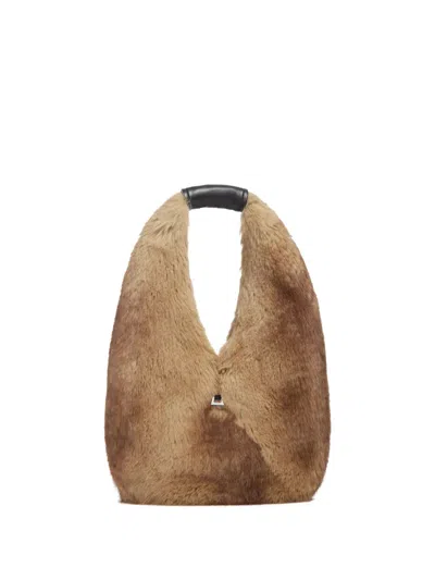 Apparis Colette Faux-fur Shoulder Bag In Brown