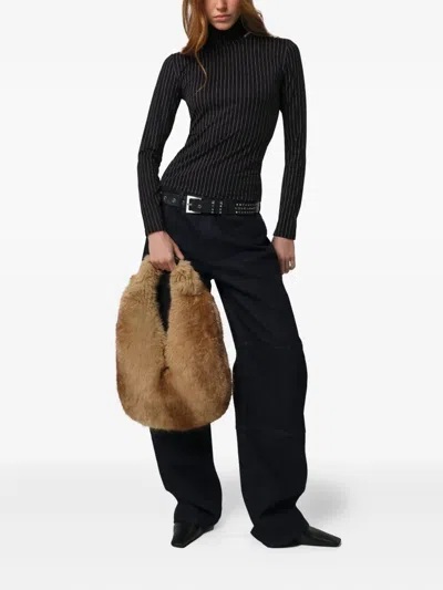 Apparis Colette Faux-fur Shoulder Bag In Brown