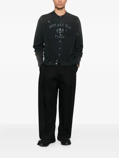 Khoki Faded-effect Printed Cardigan In Black