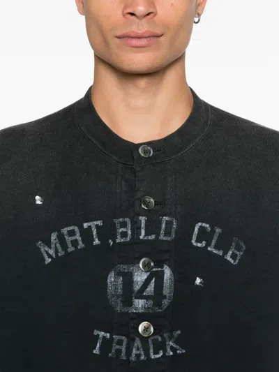 Khoki Faded-effect Printed Cardigan In Black