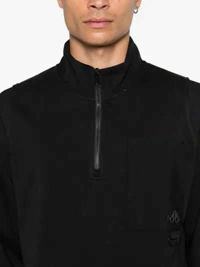 Moose Knuckles Patch-pocket Sweatshirt In Black