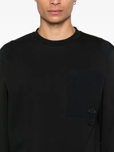 Moose Knuckles Patch-pocket Sweatshirt In Black