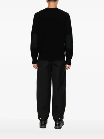 Moose Knuckles Lowan Panelled Knit Sweatshirt In Black