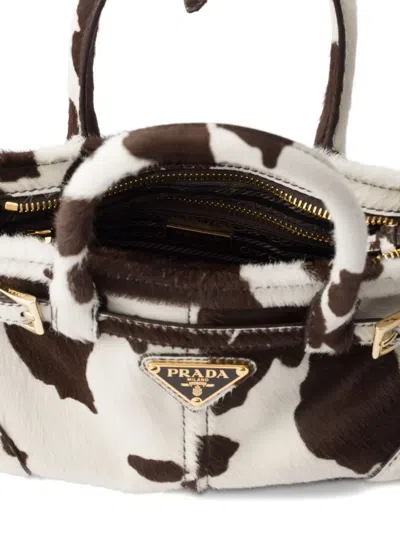 Prada Mini Bonnie Leather Mini Bag In White