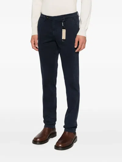 Manuel Ritz Twill Trousers In Blue
