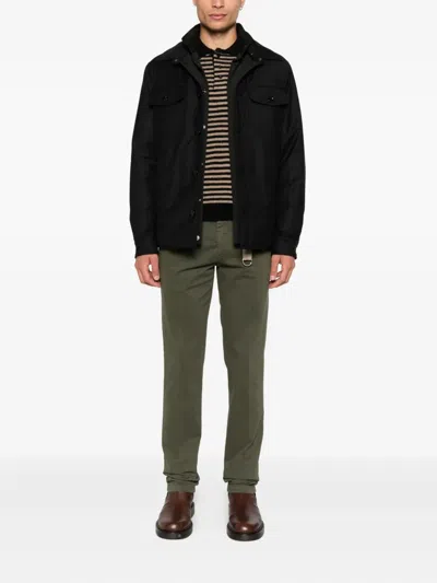 Manuel Ritz Twill Trousers In Green