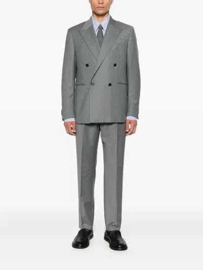 Manuel Ritz Flannel Trousers In Gray