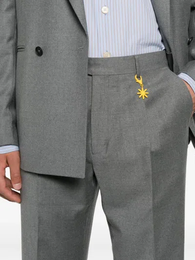 Manuel Ritz Flannel Trousers In Gray