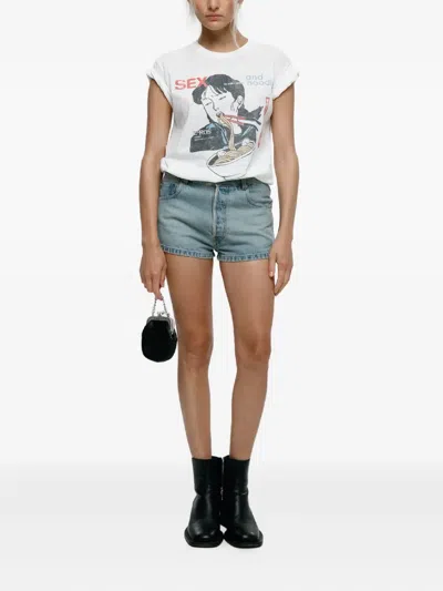 Mainless Denim Mini Shorts In Blue