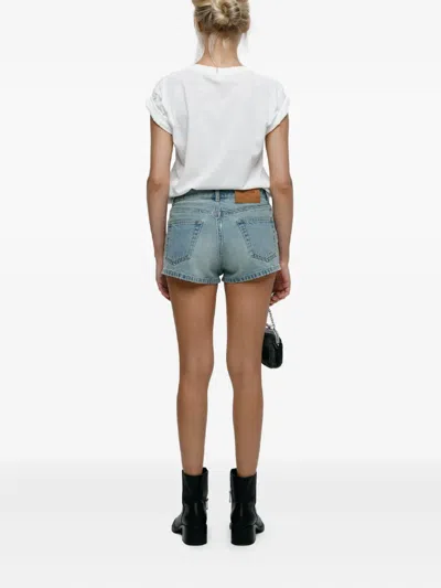 Mainless Denim Mini Shorts In Blue