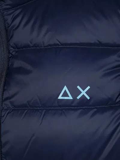 Sun 68 Logo Padded Gilet In Blue