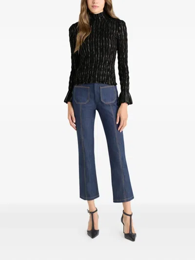 Cinq À Sept Cooper Ruffled Top In Black