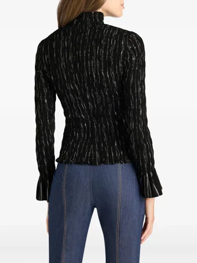 Cinq À Sept Cooper Ruffled Top In Black