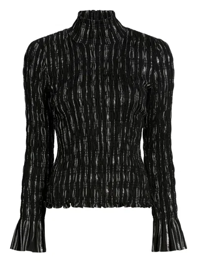 Cinq À Sept Cooper Ruffled Top In Black