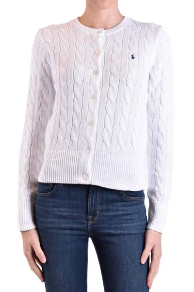Polo Ralph Lauren Cable-knit Cotton Crewneck Cardigan Clothing In White