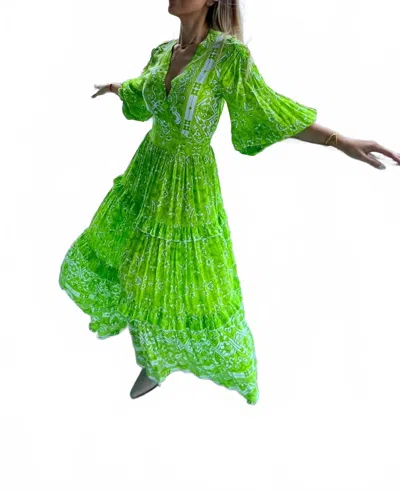 Feather & Find Intuitive Dress In Green Flame In Multi
