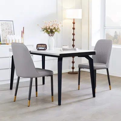 Streamdale Furniture Streamdale Grey Dining Chairs (set Of 2) - Cushioned, Modern Kitchen/living Room In Gray