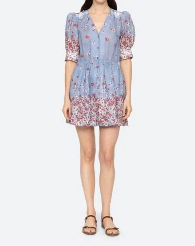 Sea Whitney Short Sleeve Mini Dress In Blue In Blue