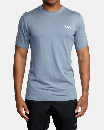Rvca Sport Vent Short Sleeve Tee In Blue Slate In Blue