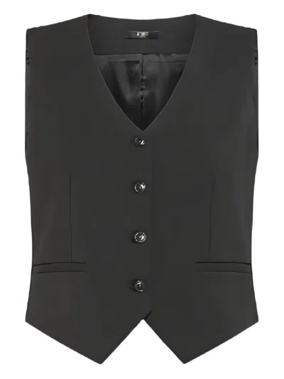Seventy Sergio Tegon Tailored Wool Blend Sweater With V-neckline In Black