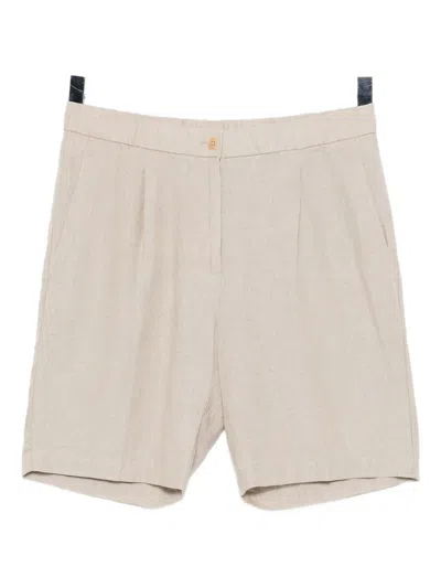 Eileen Fisher Organic Linen Shorts In Undyed Natural In Gray