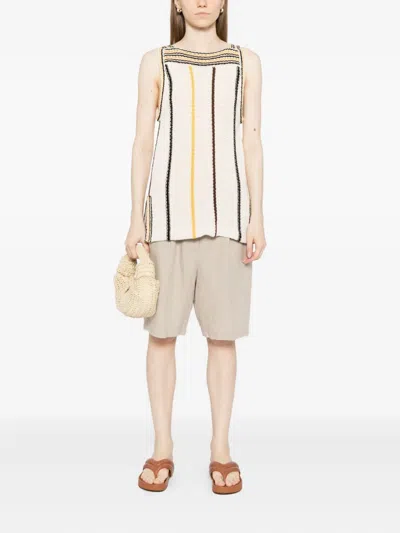 Eileen Fisher Organic Linen Shorts In Undyed Natural In Gray