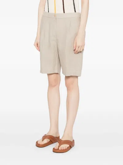 Eileen Fisher Organic Linen Shorts In Undyed Natural In Gray
