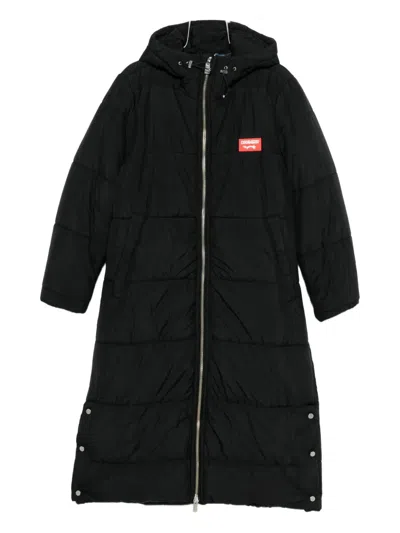 Charles Jeffrey Loverboy Bunny Ears Padded Coat In Black