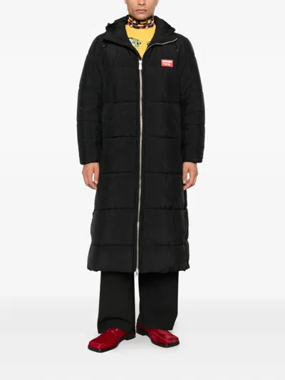 Charles Jeffrey Loverboy Bunny Ears Padded Coat In Black