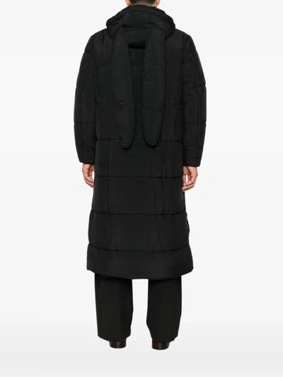 Charles Jeffrey Loverboy Bunny Ears Padded Coat In Black