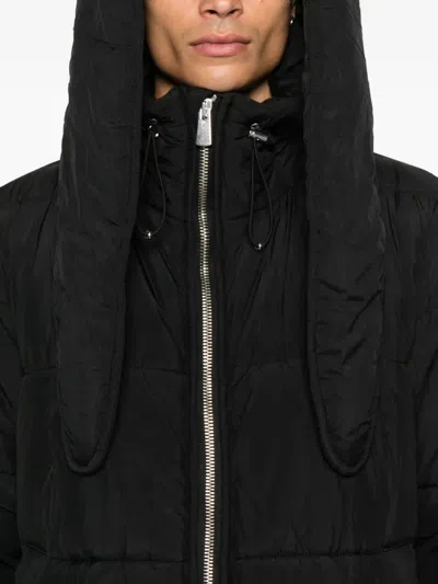 Charles Jeffrey Loverboy Bunny Ears Padded Coat In Black