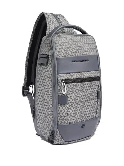 Piquadro Geometric-pattern Backpack In Gray