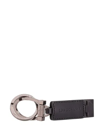 Longchamp Logo Keyring In Black