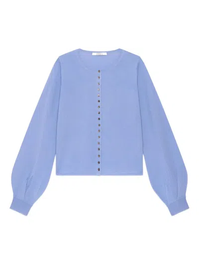 Maliparmi Button Balloon-sleeve Cardigan In Blue