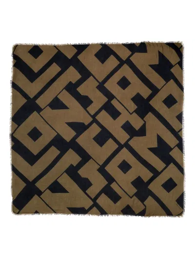 Longchamp Fringed Scarf In Brown