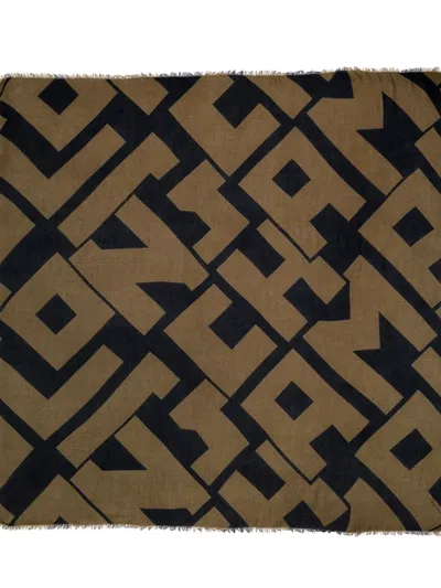 Longchamp Fringed Scarf In Brown